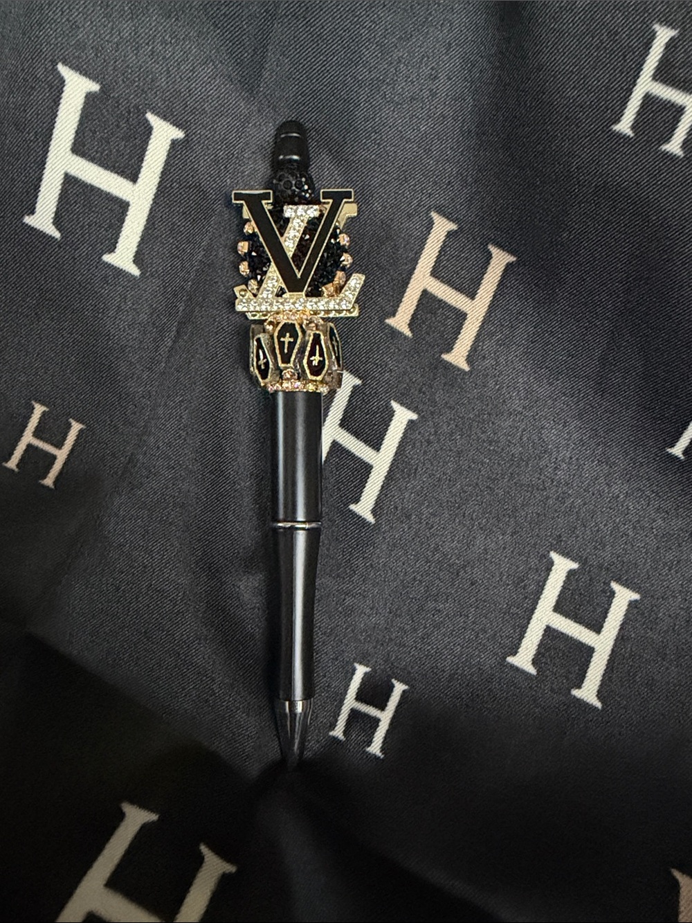 Black and Gold Jewel Ballpoint Pen
